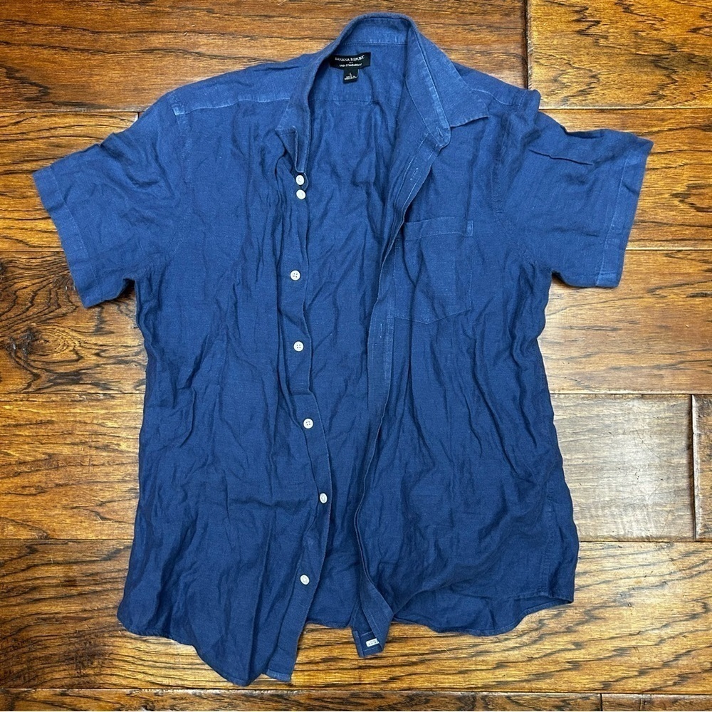 Banana republic linen standard‎ fit short sleeve shirt